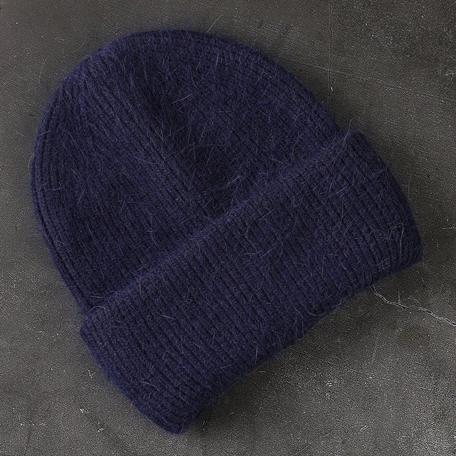 Fabbit Fur Beanies Soft Warm Fluffy Winter Hat for Women Angora Knitted Hat Skullies Beanies Female Bonnet Woman Knit Cap