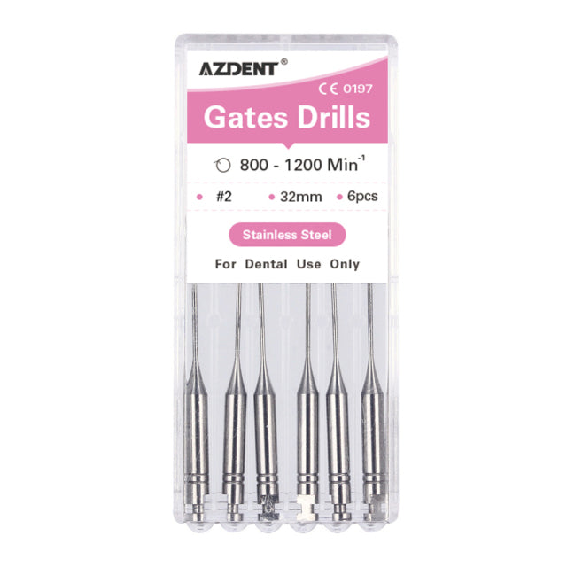 AZDENT Dental Endodontic Drill Gates Glidden Peeso Reamers Rotary Paste Carriers 32mm/25mm Engine Use Stainless Steel Endo Files