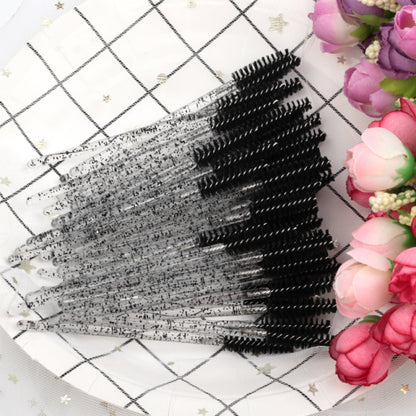 SHIDISAHNGPIN New Disposable 5/50Pcs Crystal Eyelash Makeup Brush Diamond Handle Mascara Wands Eyelash Extension Makeup tool