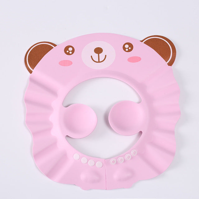 Baby Shower Soft Cap Adjustable Hair Wash Hat for Kids Ear Protection Safe Children Shampoo Bathing Shower Protect Head Cover