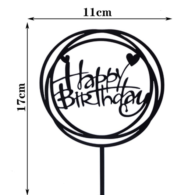 Happy Birthday Cake Topper Acrylic Letter Cake Toppers Party Supplies Happy Birthday Black Cake Decorations Boy 33 Designs