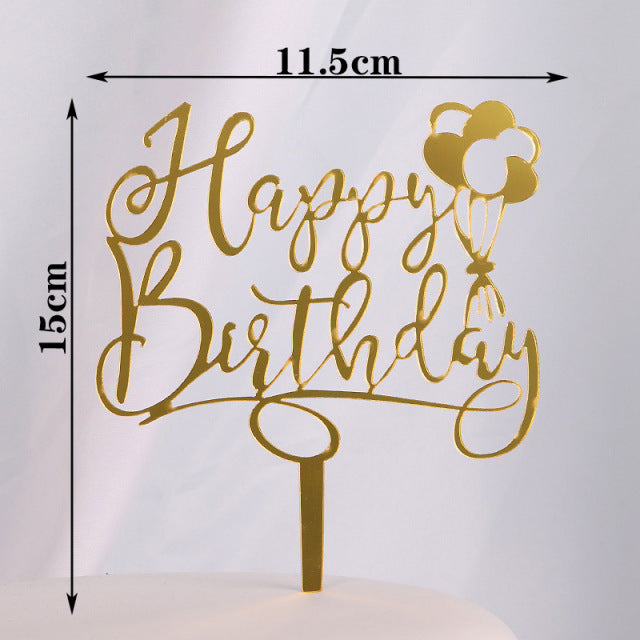 Happy Birthday Cake Topper Acrylic Letter Cake Toppers Party Supplies Happy Birthday Black Cake Decorations Boy 33 Designs