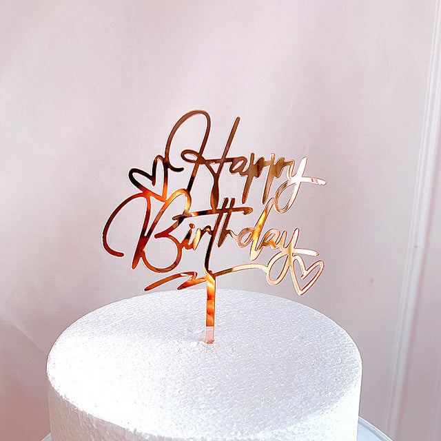 Happy Birthday Cake Topper Acrylic Letter Cake Toppers Party Supplies Happy Birthday Black Cake Decorations Boy 33 Designs