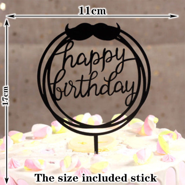 Happy Birthday Cake Topper Acrylic Letter Cake Toppers Party Supplies Happy Birthday Black Cake Decorations Boy 33 Designs