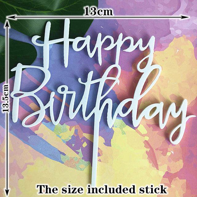 Happy Birthday Cake Topper Acrylic Letter Cake Toppers Party Supplies Happy Birthday Black Cake Decorations Boy 33 Designs