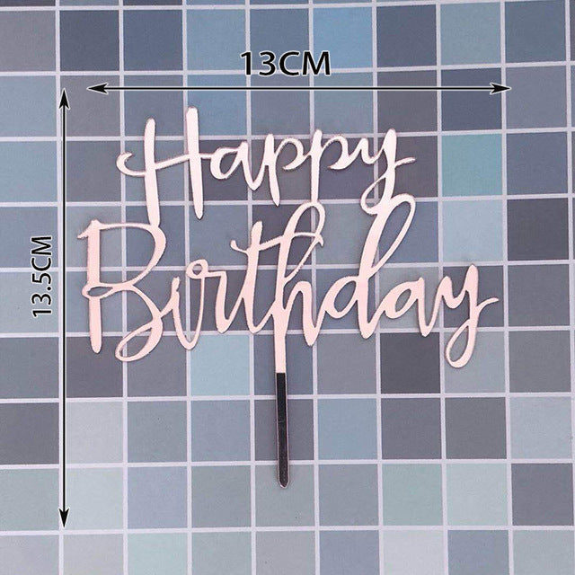 Happy Birthday Cake Topper Acrylic Letter Cake Toppers Party Supplies Happy Birthday Black Cake Decorations Boy 33 Designs