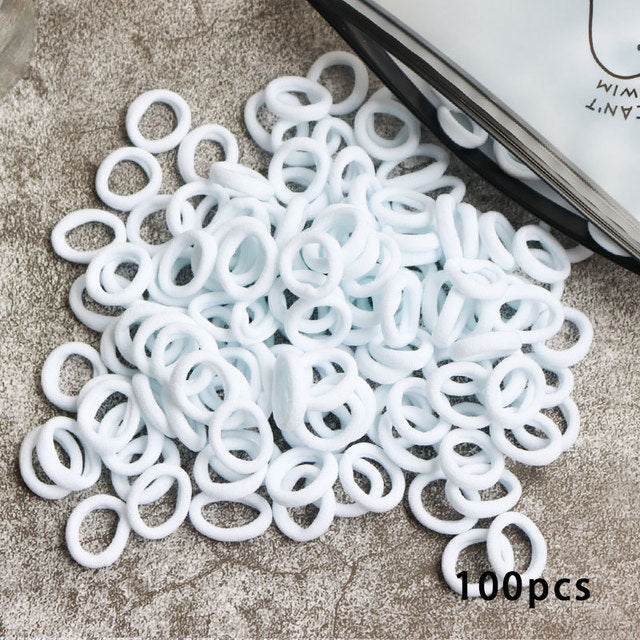 Kid Small Hair Bands Baby Girl Children Headbands Colorful Elastic Hair Tie Nylon Scrunchie Hair Rope 50/100pcs Hair Accessories