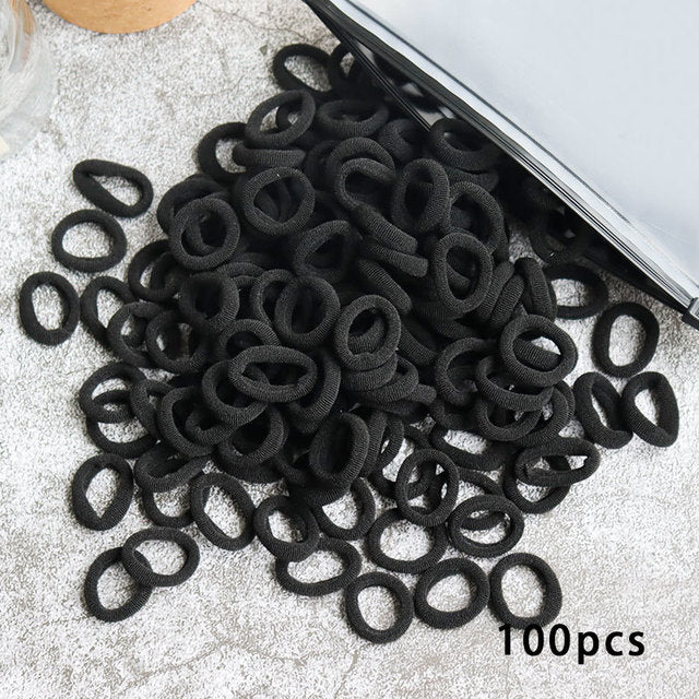 Kid Small Hair Bands Baby Girl Children Headbands Colorful Elastic Hair Tie Nylon Scrunchie Hair Rope 50/100pcs Hair Accessories