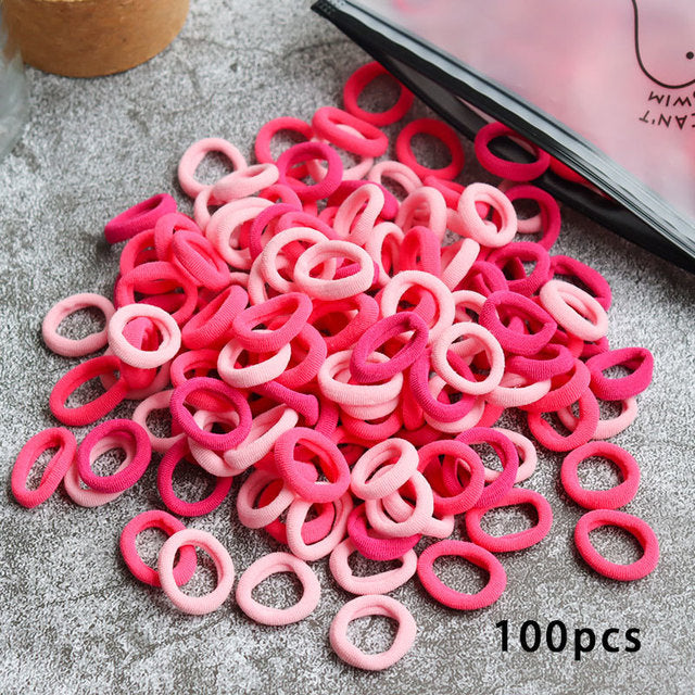 Kid Small Hair Bands Baby Girl Children Headbands Colorful Elastic Hair Tie Nylon Scrunchie Hair Rope 50/100pcs Hair Accessories