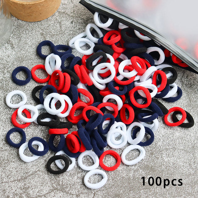 Kid Small Hair Bands Baby Girl Children Headbands Colorful Elastic Hair Tie Nylon Scrunchie Hair Rope 50/100pcs Hair Accessories