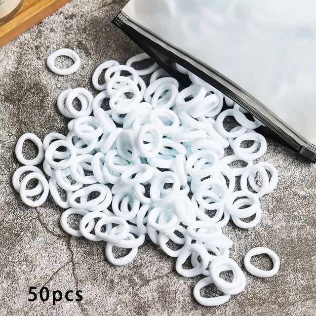 Kid Small Hair Bands Baby Girl Children Headbands Colorful Elastic Hair Tie Nylon Scrunchie Hair Rope 50/100pcs Hair Accessories