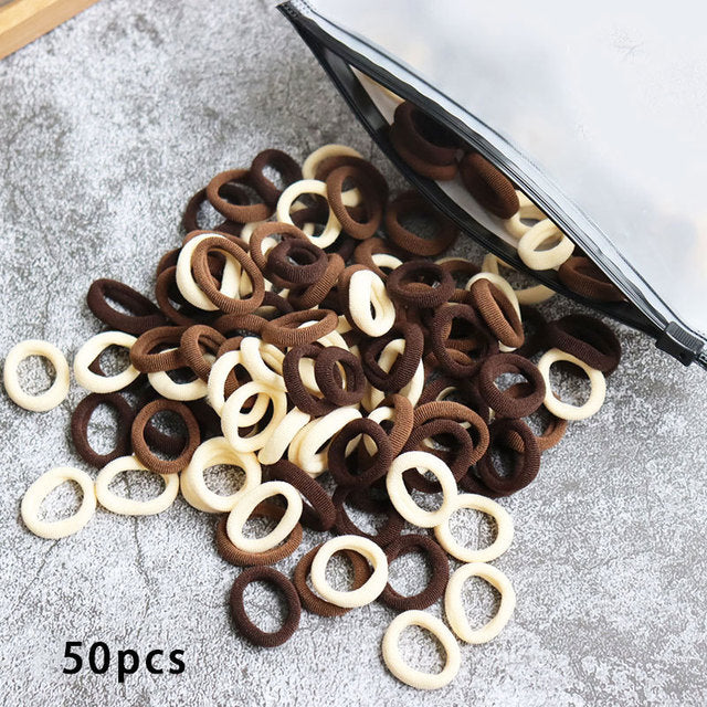 Kid Small Hair Bands Baby Girl Children Headbands Colorful Elastic Hair Tie Nylon Scrunchie Hair Rope 50/100pcs Hair Accessories