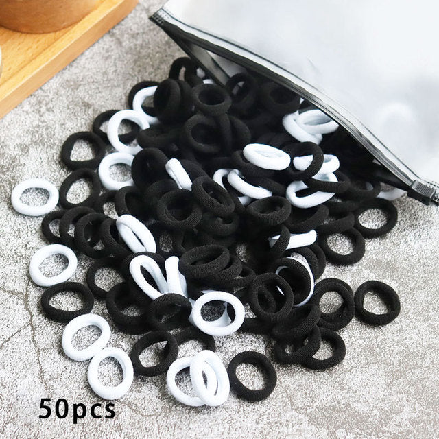 Kid Small Hair Bands Baby Girl Children Headbands Colorful Elastic Hair Tie Nylon Scrunchie Hair Rope 50/100pcs Hair Accessories