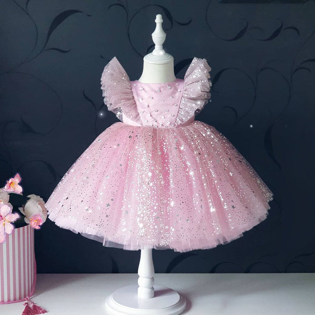 Baby Girl Tutu Party Gown Flower Girls Dresses for Wedding 1 2 3 4 5 Years Birthday Kids Clothes Princess Tulle Children Costume